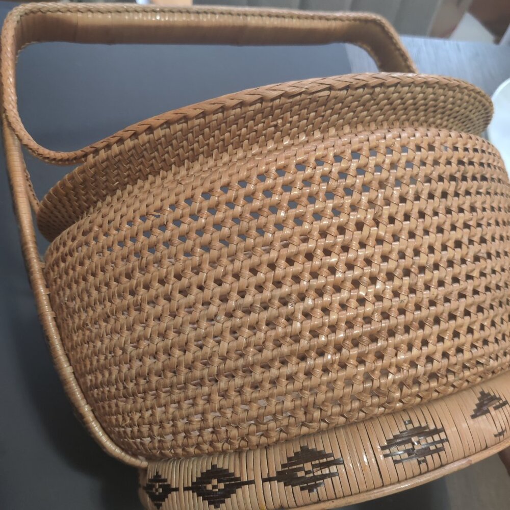 Woven Basket with Unique Style, Handle, Large, for Gathering and Display - Picture 2 of 7